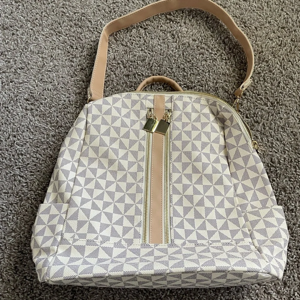 Geometric Patterned Backpack and Wallet Set - Picture 3 of 4